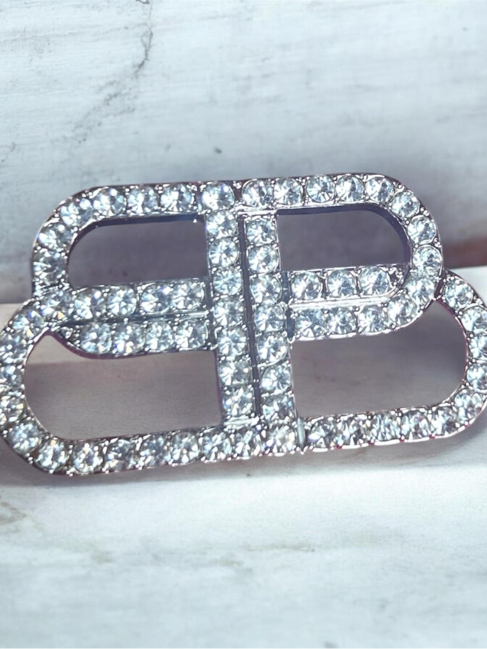 Sparkling Crystal Hair Brooch - Silver Tone